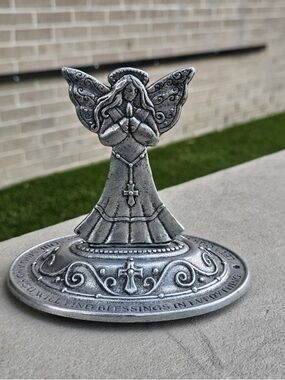 2002 Carson “Blessings In Everything” Pewter Angel Figurine Statue. 5”